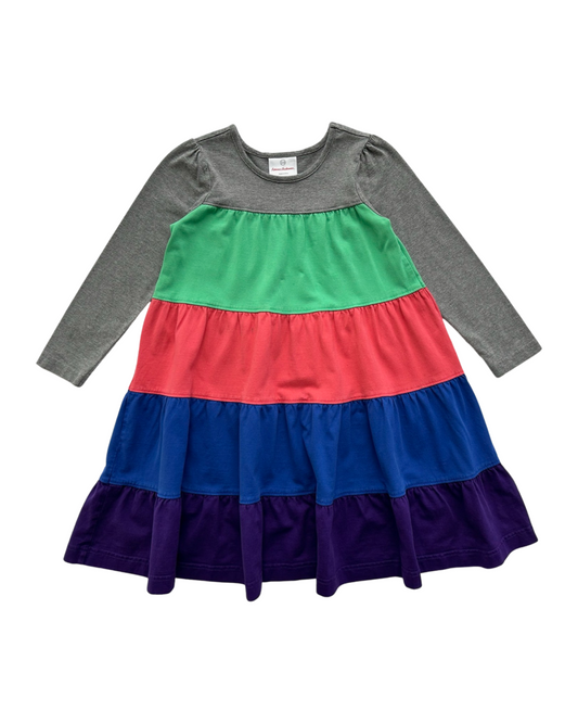 5T Toddler Girl Hanna Andersson 110cm Colorful Stripe Rainbow Long Sleeve Dress