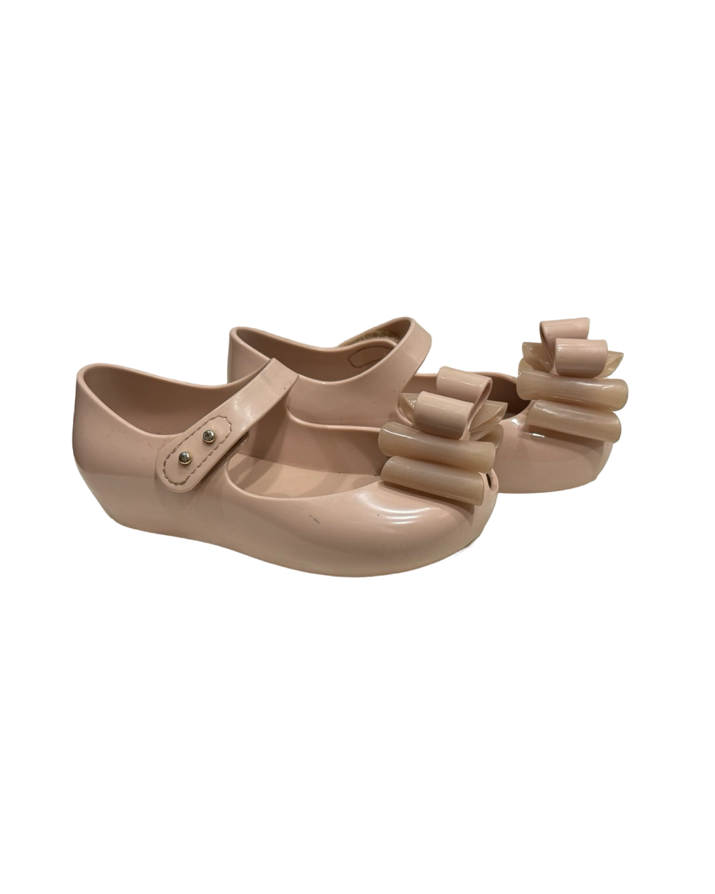 9C Toddler Girl Blush Pink Bow Mini Melissa Mary Jane Shoes