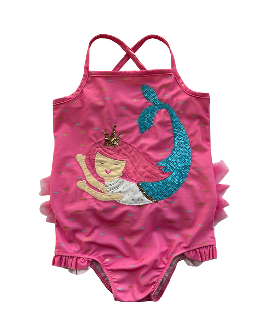 6x Girls MudPie Pink Mermaid One Piece Swim Suit