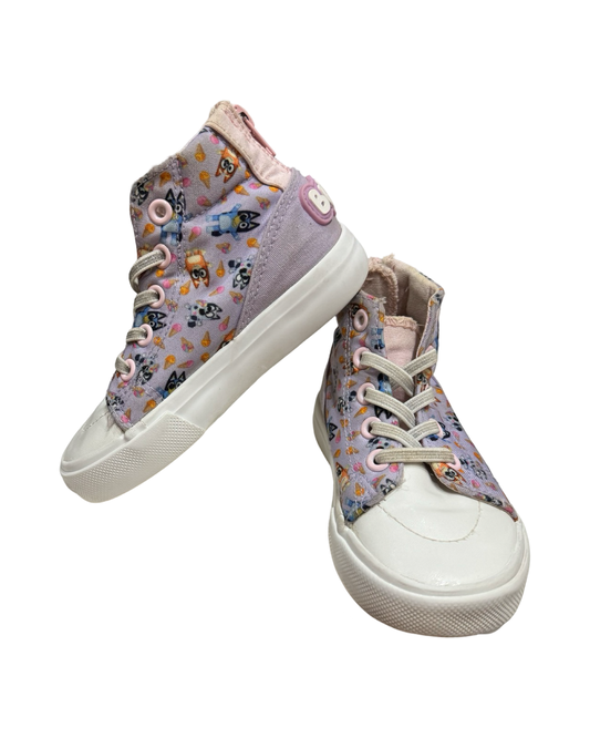 9C Toddler Girl Purple Bluey and Bingo ice cream high top Shoes