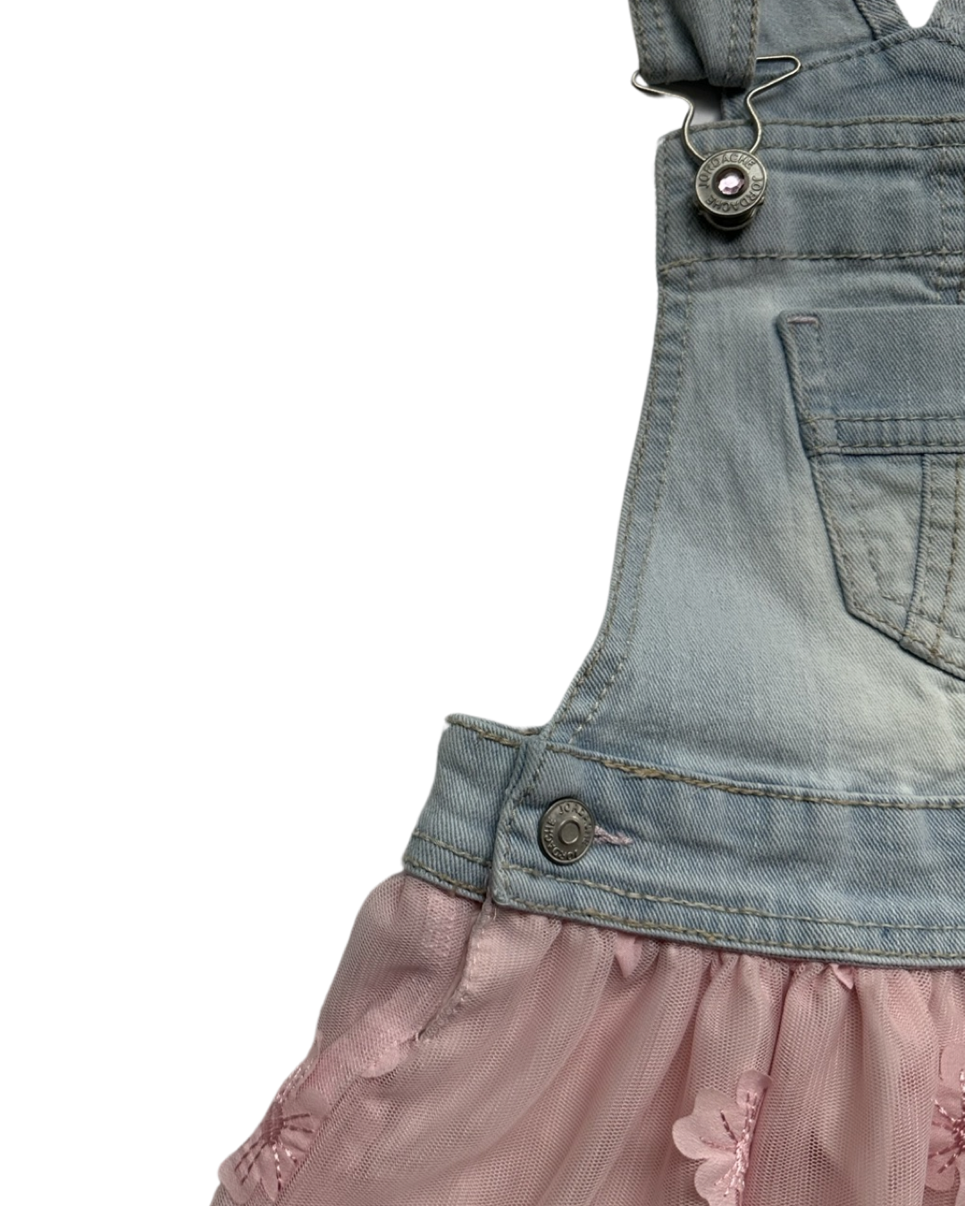 4T / 5T XS Toddler Girl Jordache Blue Jean Overall Pink Floral Tutu Dress