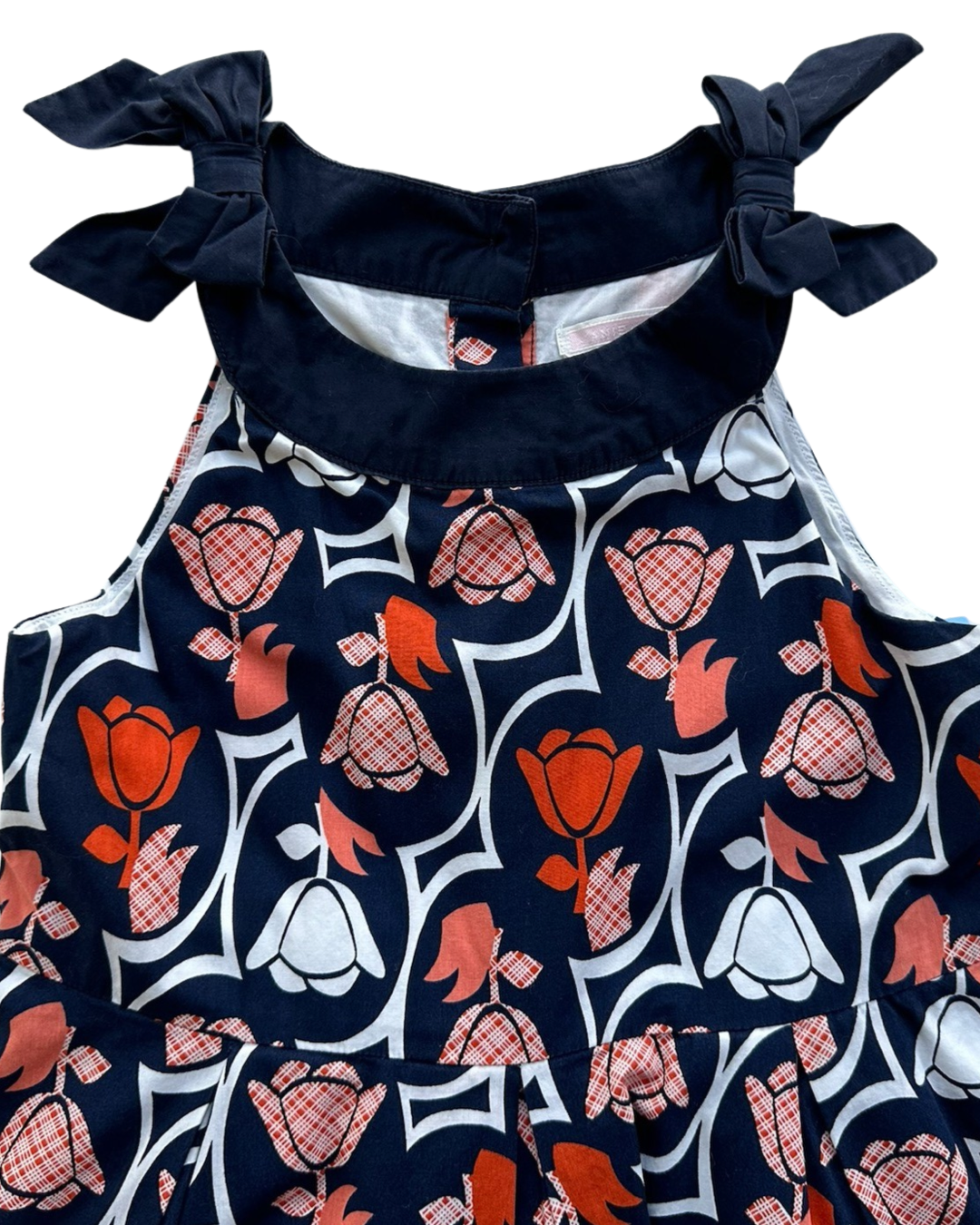 5T Toddler Girl Janie & Jack Navy & Orange Floral Tulip High Neck Dress