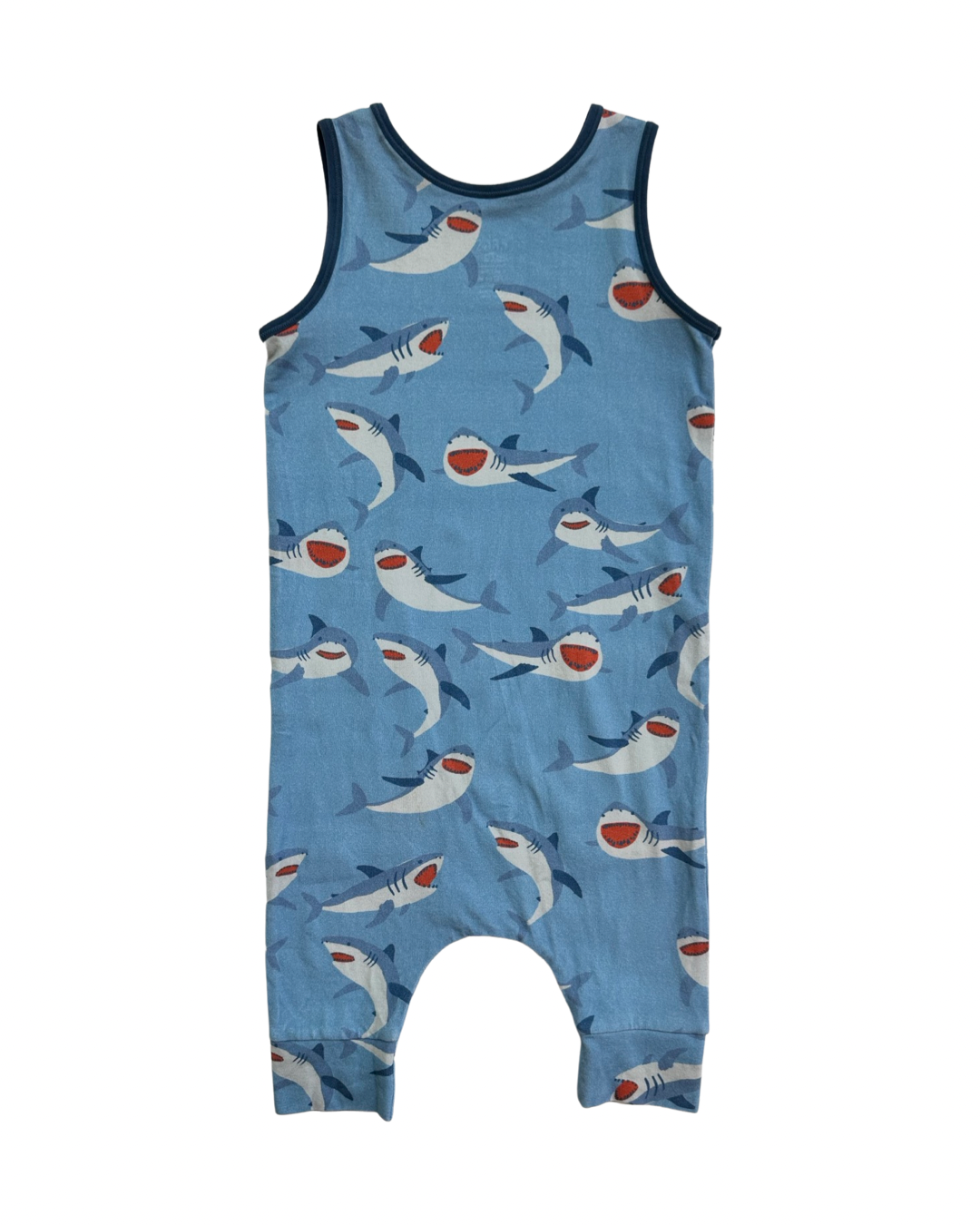 2T Toddler Boy RAGS to Raches Blue Shark Tank Romper