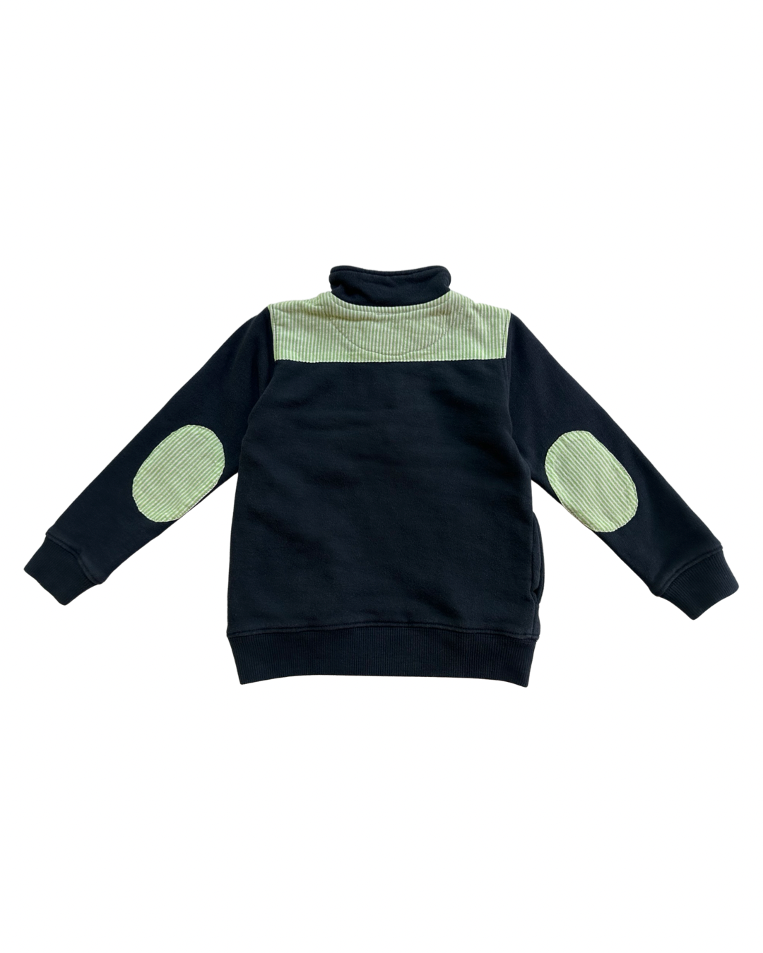 2T Toddler Boy DBA Blanks Navy Preppy 1/4 Zip Pullover with Green Seersucker Details