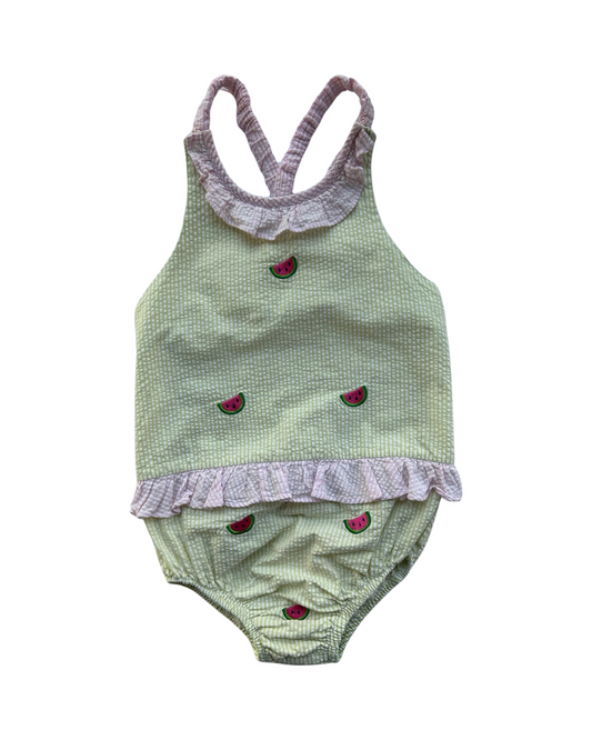 6x Girls K&L Seersucker Watermelon Swim / Sun Suit