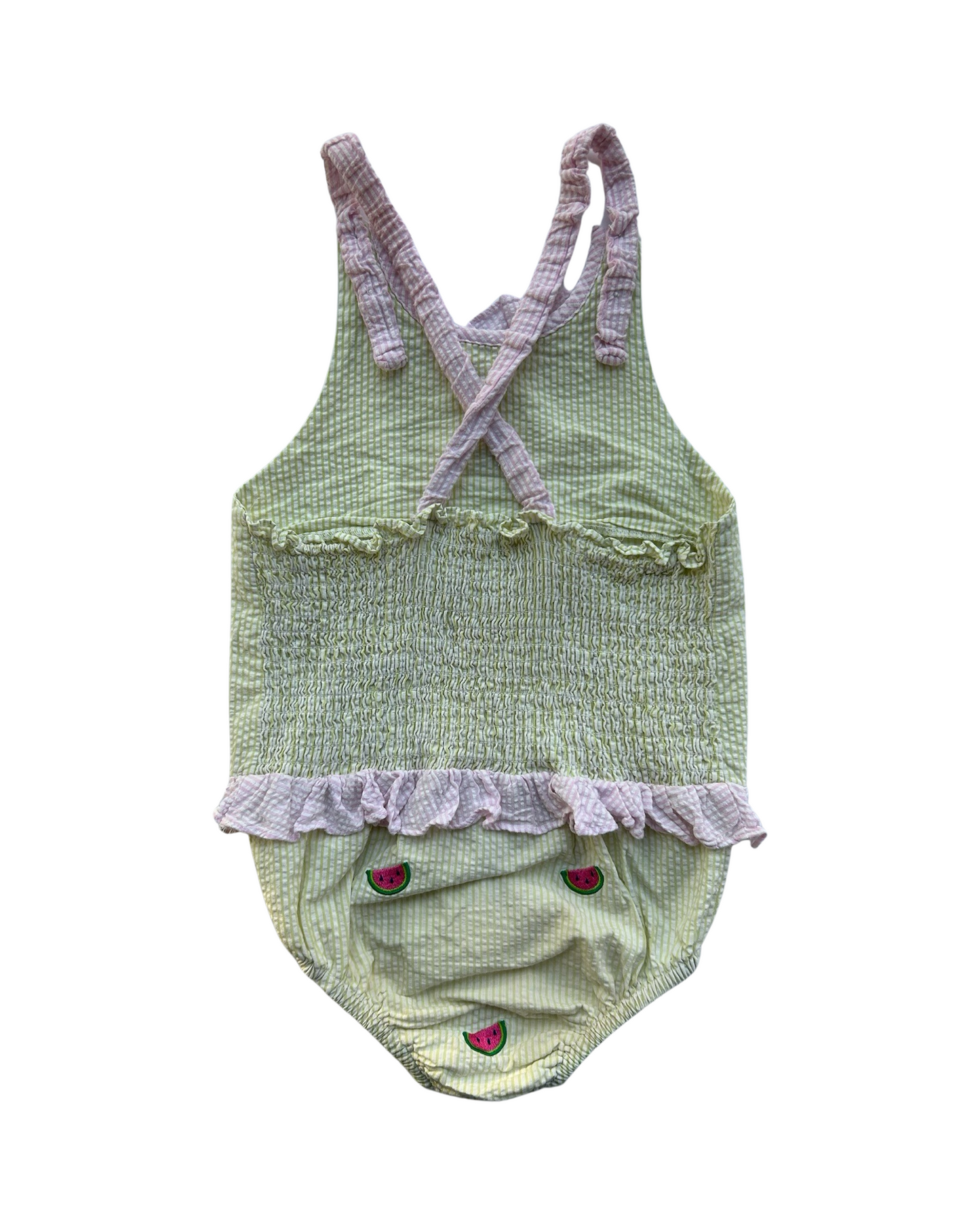 6x Girls K&L Seersucker Watermelon Swim / Sun Suit