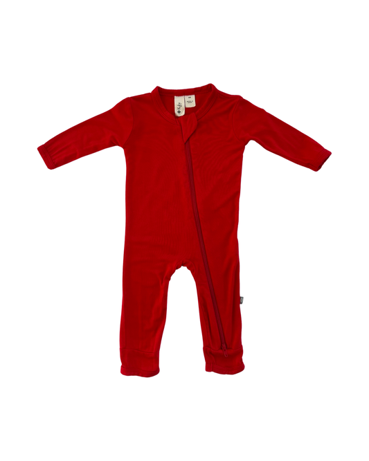 Newborn Baby Boy / Girl Solid Red Bamboo Kyte Baby Long Sleeve Sleeper PJs