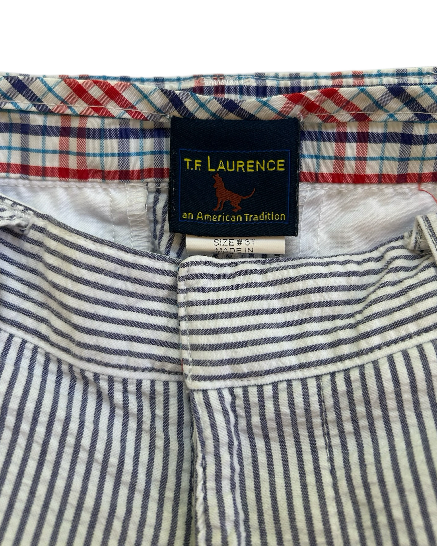 3T Toddler Boy Boutique T.F. Laurence Blue Striped Seersucker Lobster Shorts