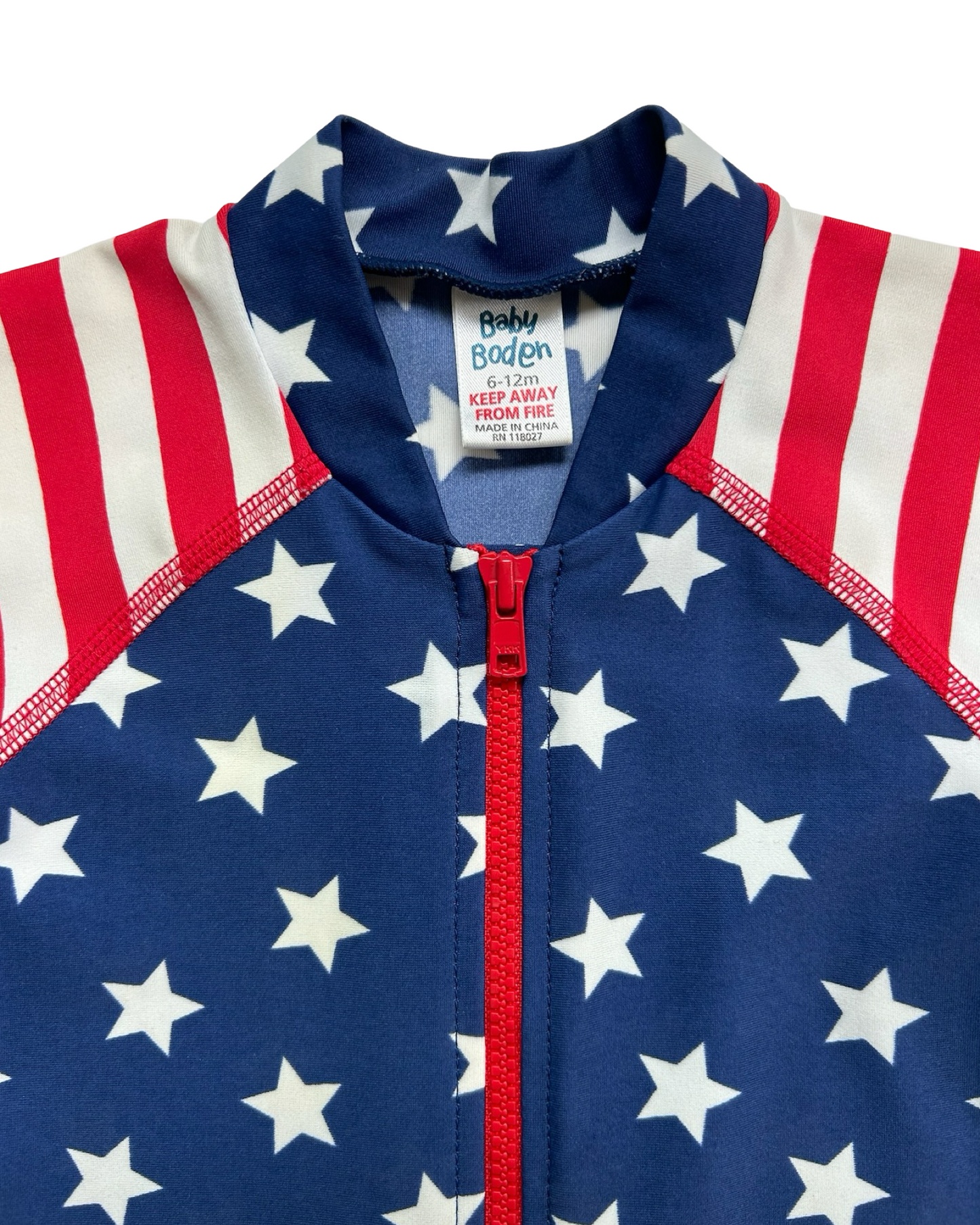 6M-12M Baby Boy Baby Boden Patriotic American Rash Guard Swim Suit