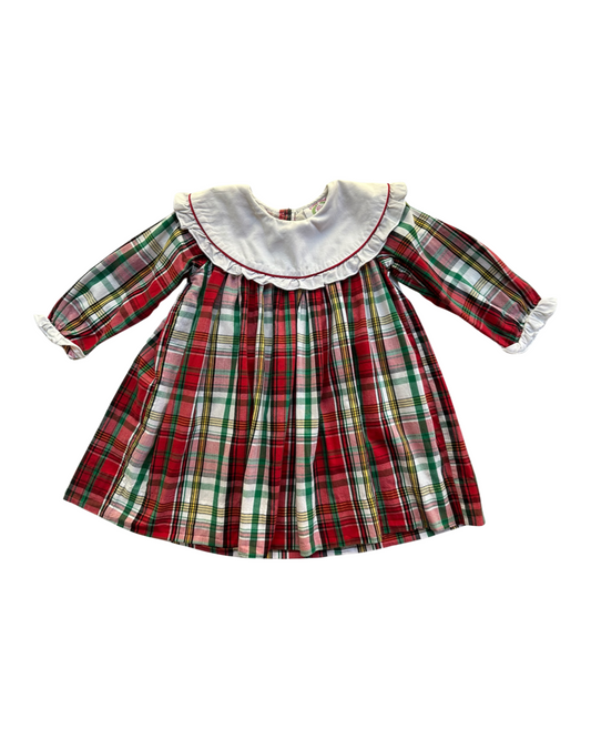 2T Toddler Girl Cecil & Lou Christmas Tartan Plaid Long Sleeve Dress