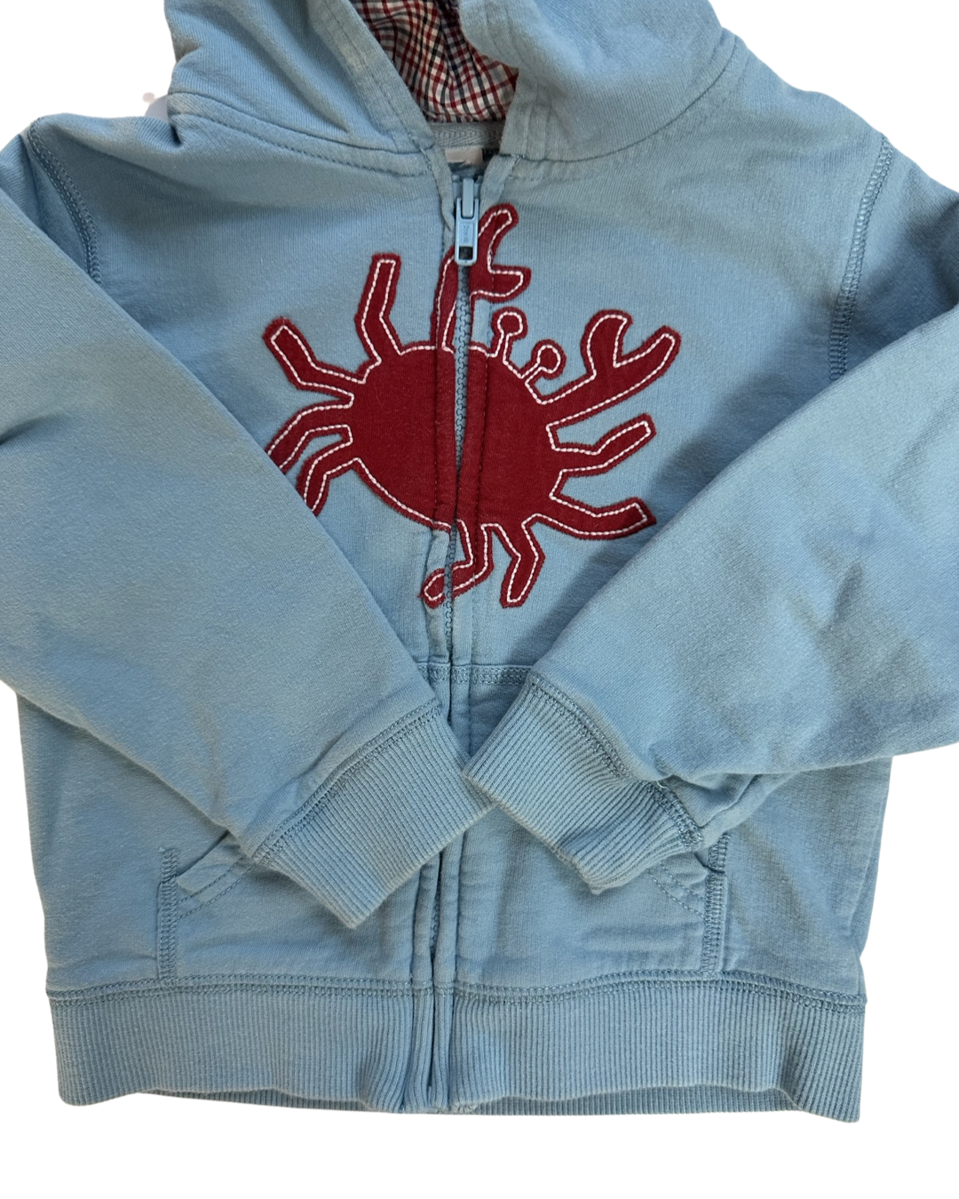 2T Toddler Boy Gymboree Blue Zip Up Crab Hoodie