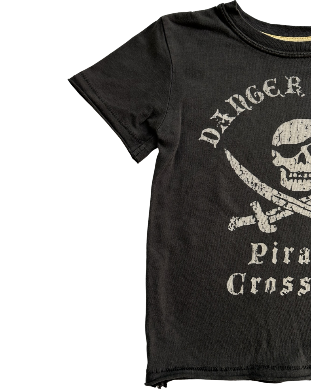 18-24M Baby Boy Charcoal Gray Danger Ahead Pirate T-Shirt Top