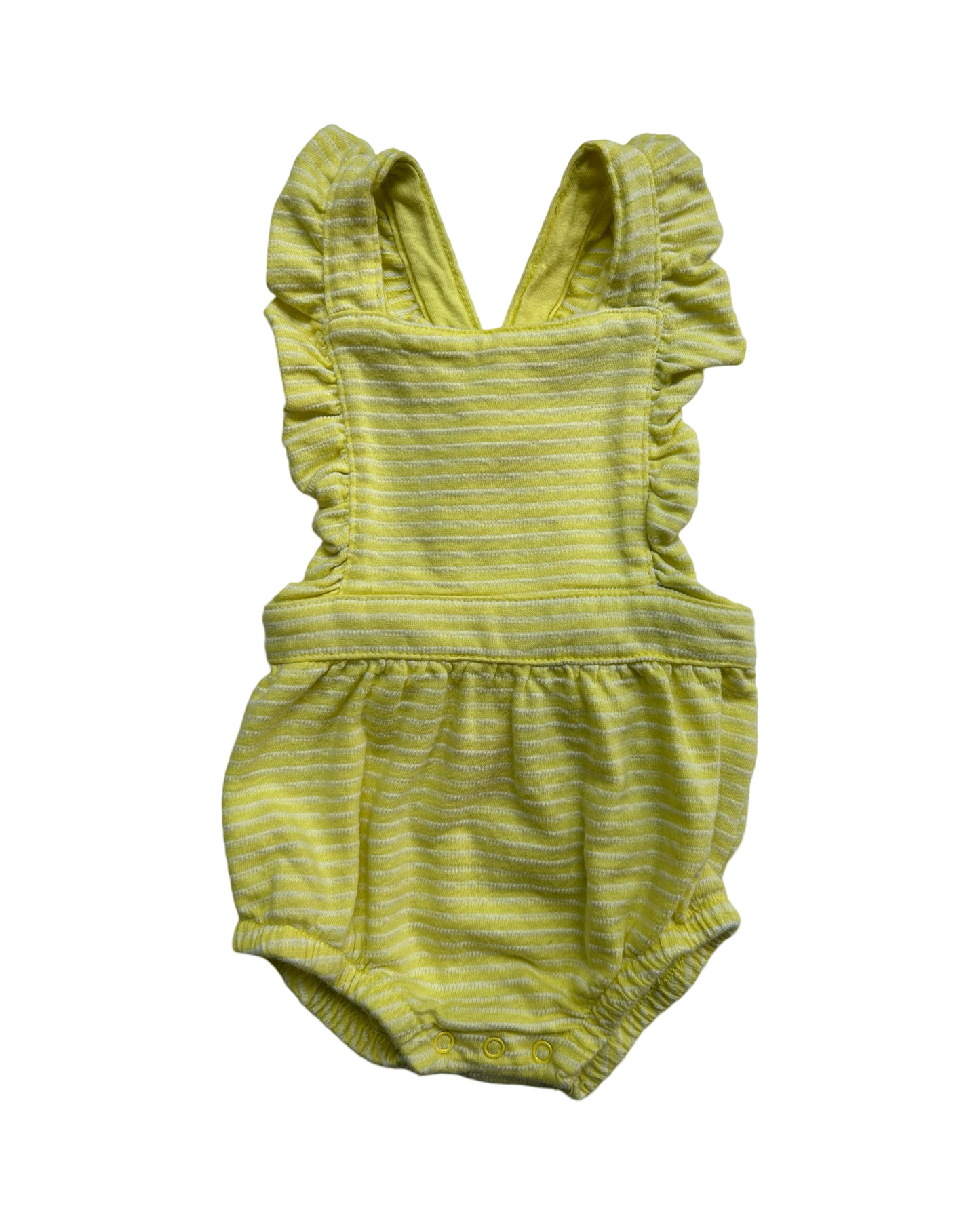 0-3M Baby Girl Yellow Cat & Jack Bubble Romper