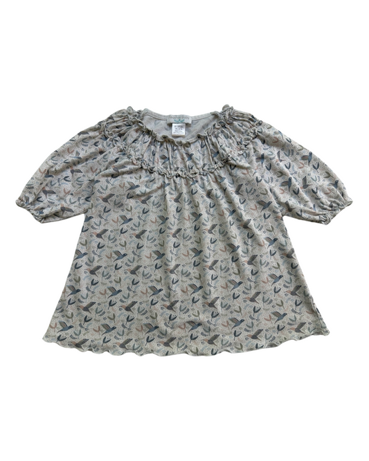 18-24M Baby Girl Feather Baby Pima Cotton Bird Tunic Dress