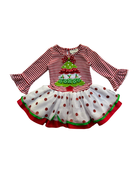 2T Toddler Girl Emily Rose Christmas Tree Tulle Dress