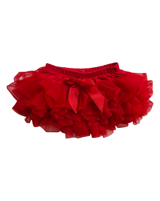 2T Toddler Girl Red Tulle Ruffle Bottom Bloomers / Skirt