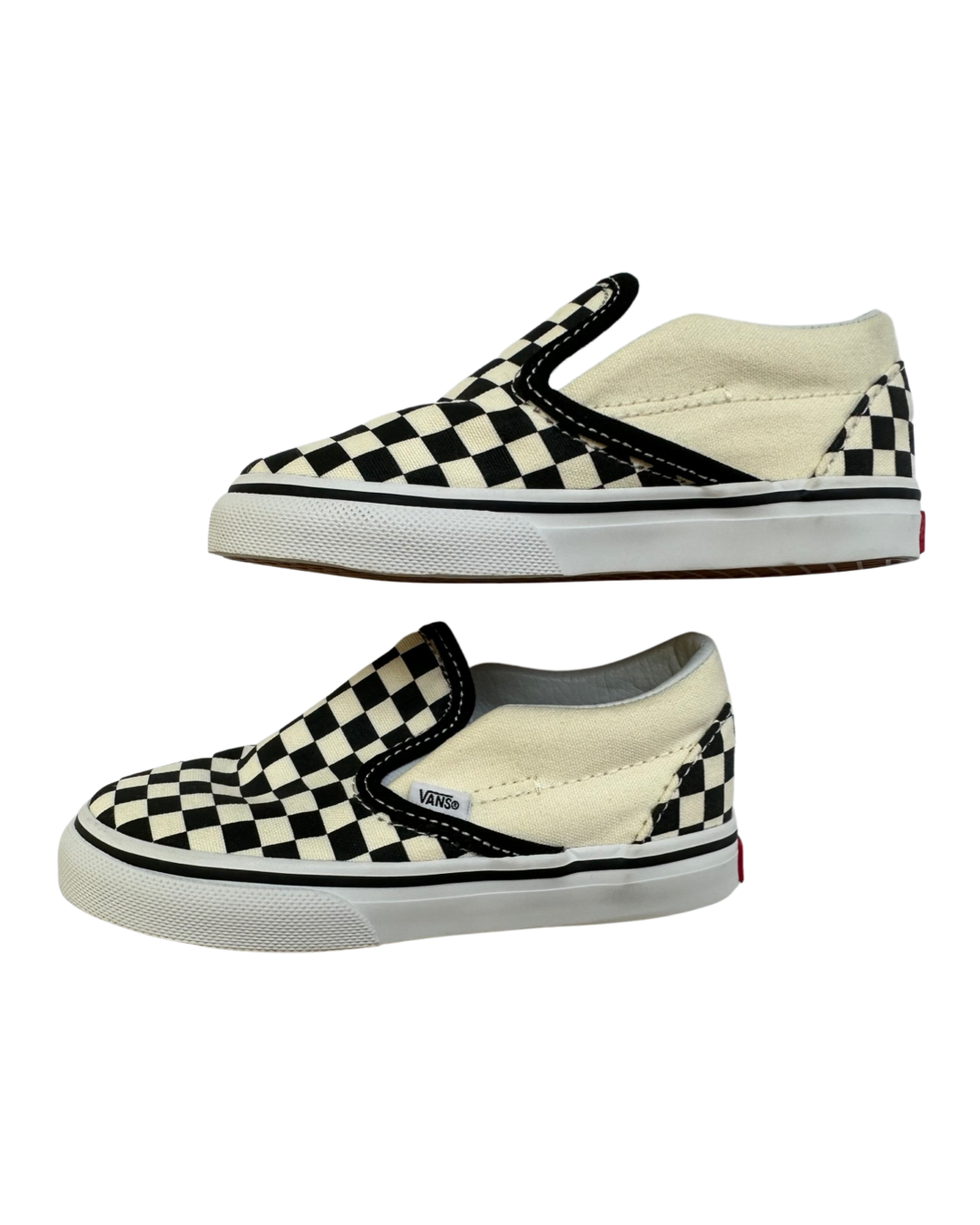 8.5C Toddler Boy / Girl Black Checked Slip On Vans