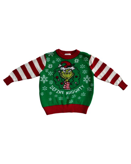 18M Baby Boy / Girl The Grinch “Define Naughty” Christmas Sweater