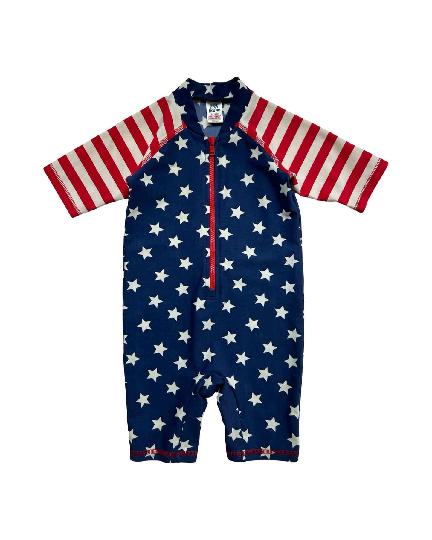 6M-12M Baby Boy Baby Boden Patriotic American Rash Guard Swim Suit