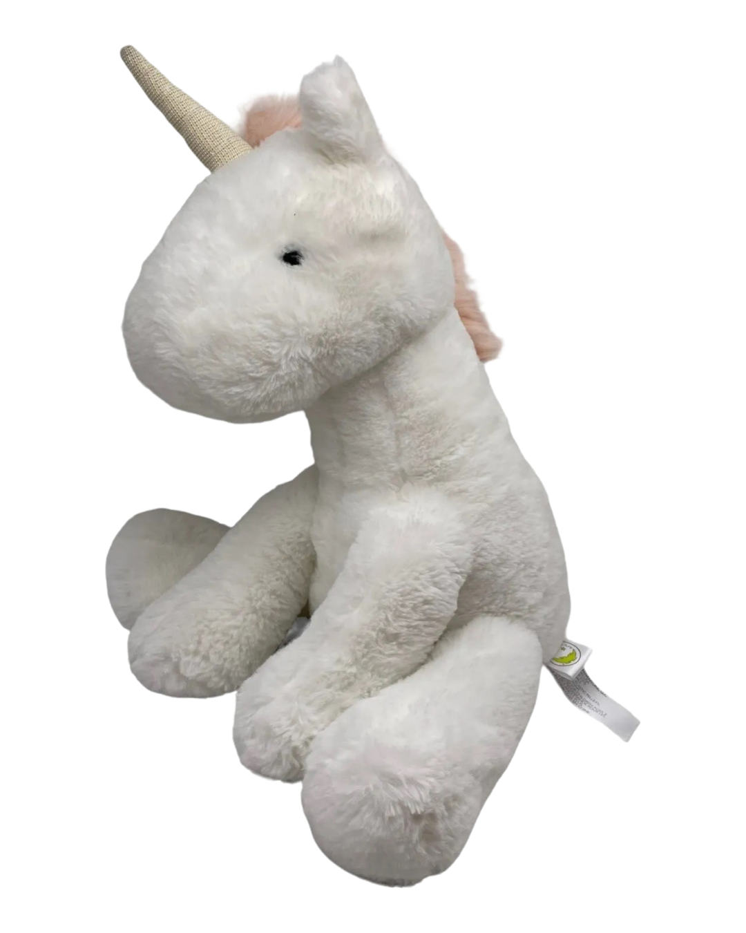 Animal Adventure Large 18" White Unicorn Plush Toy w/ Pink Mane &  Shimmery Horn