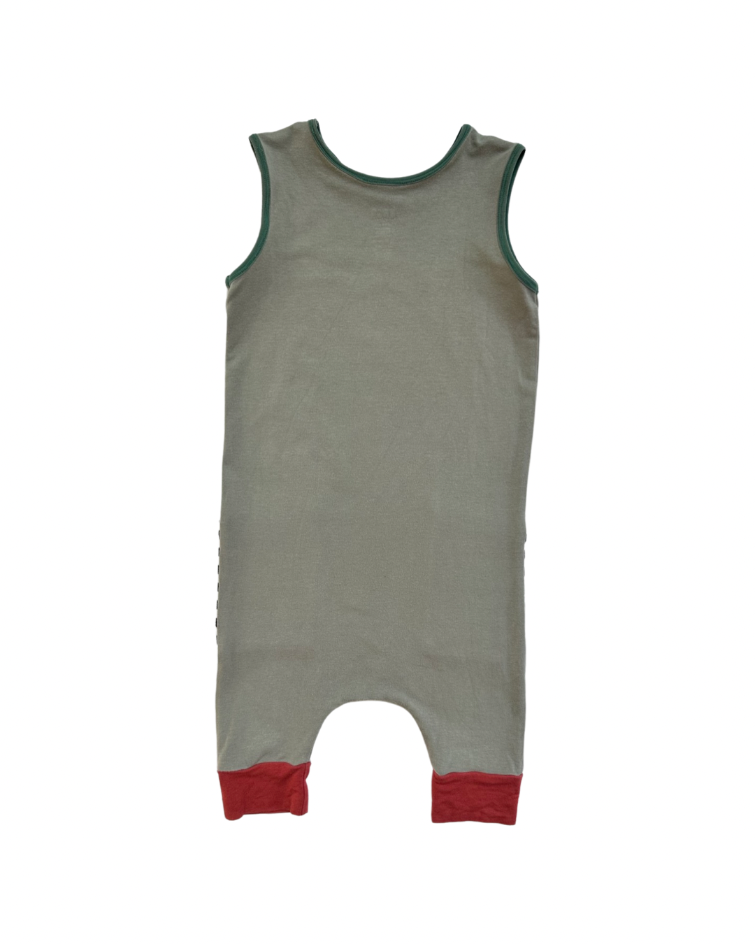 2T Toddler Boy RAGS to Raches Gray Geo Tank Romper with Black & White Pockets and Blue Graphic