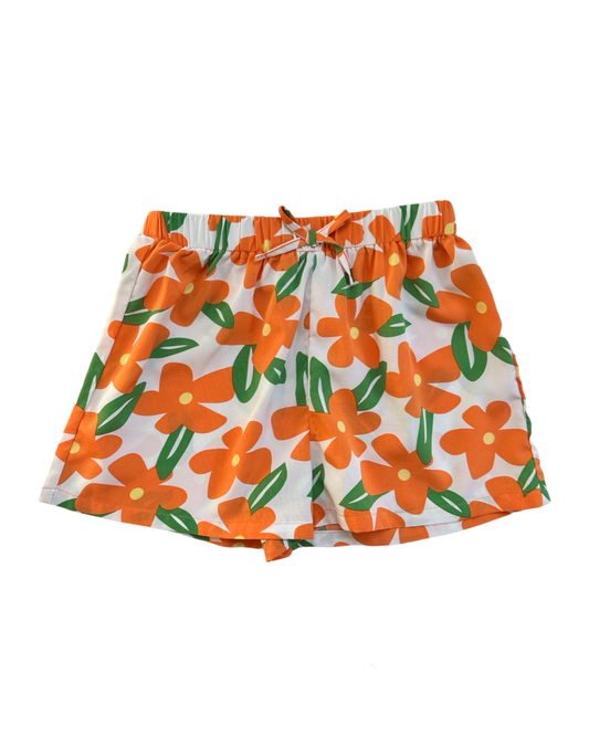 Youth Girls 11Y - 12Y Shein Orange Floral Shorts