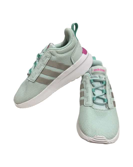 9C Toddler Girl ADIDAS RACER TR21 Aqua Elastic Lace Sneakers Shoes