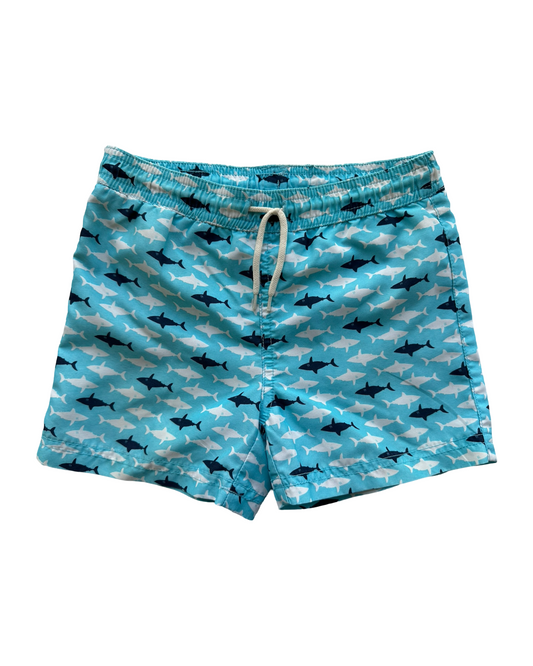 3T Toddler Boy Janie & Jack Blue Shark Swim Trunks Shorts