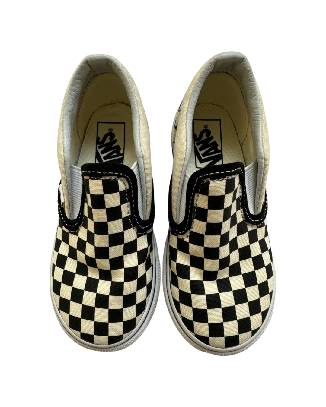 8.5C Toddler Boy / Girl Black Checked Slip On Vans