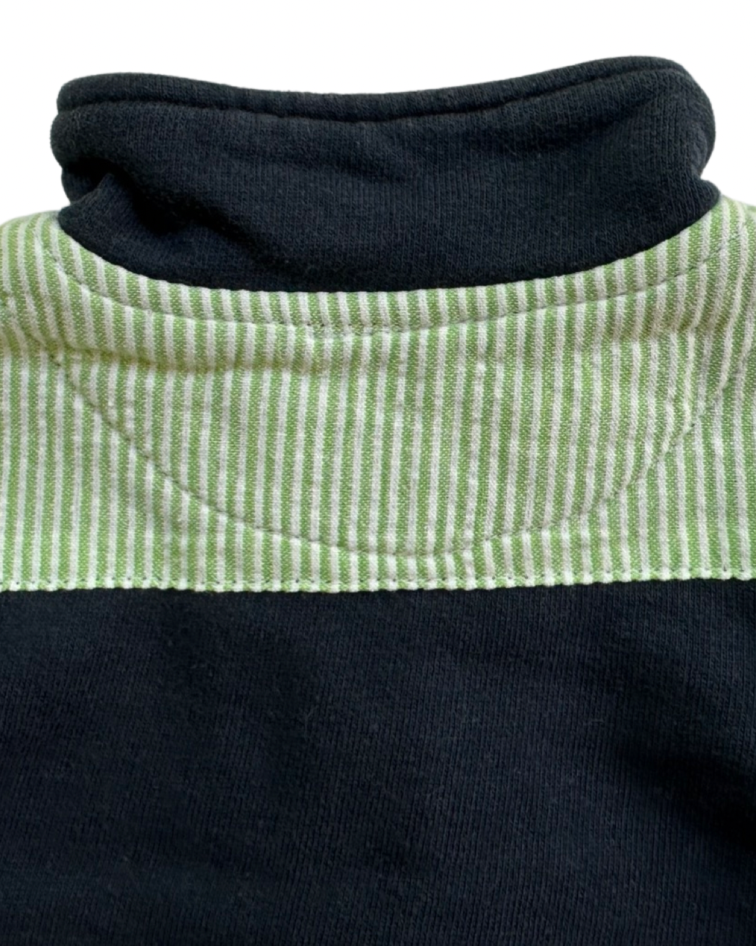 2T Toddler Boy DBA Blanks Navy Preppy 1/4 Zip Pullover with Green Seersucker Details