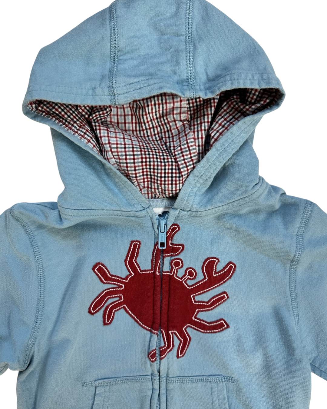 2T Toddler Boy Gymboree Blue Zip Up Crab Hoodie