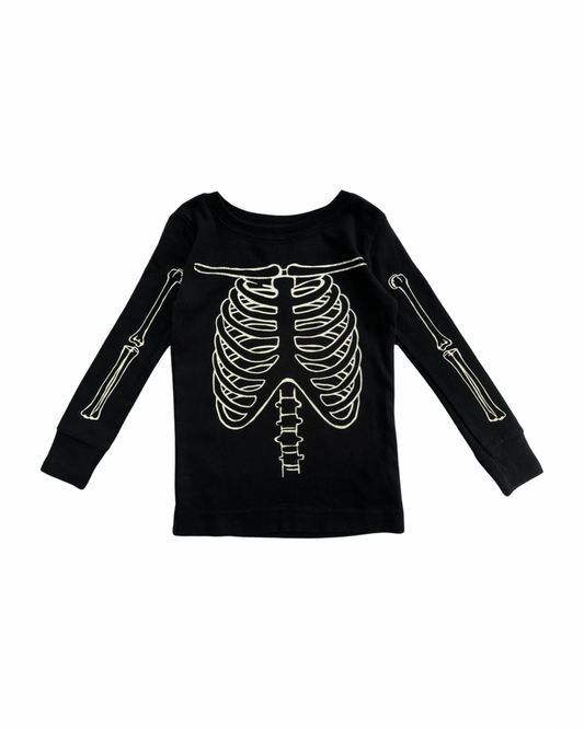 2T Toddler Boy / Girl Black Old Navy Glow In The Dark Skeleton Long Sleeve Top