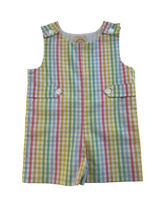 2T Toddler Boy The Beaufort Bonnet Company Pastel Preston Plaid Gingham Romper Jon Jon