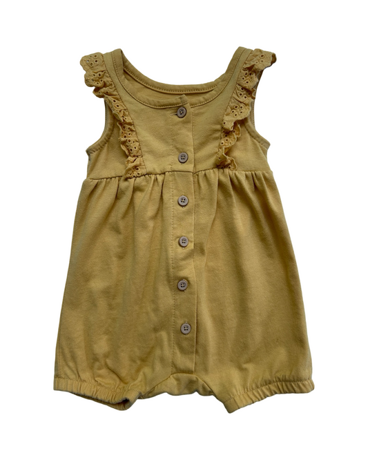 0-3M Baby Girl Grayson Mini Mustard Yellow Bubble Romper