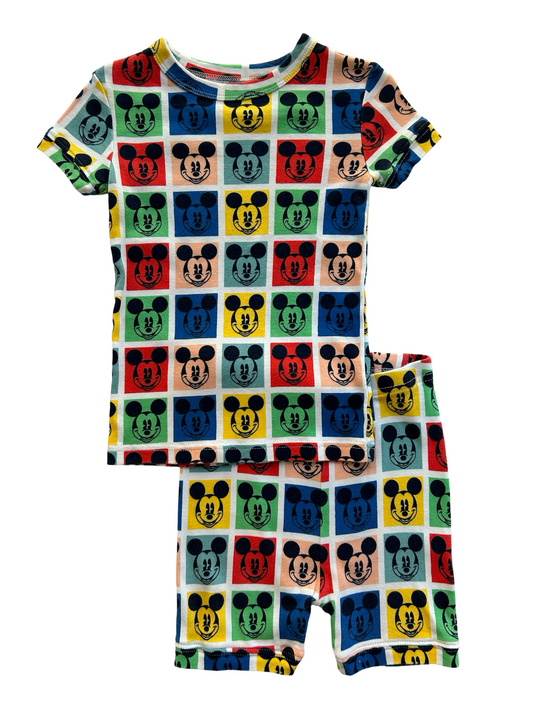 4T Toddler Boy Girl Baby Gap DISNEY Mickey Mouse Colorful Rainbow block PJs