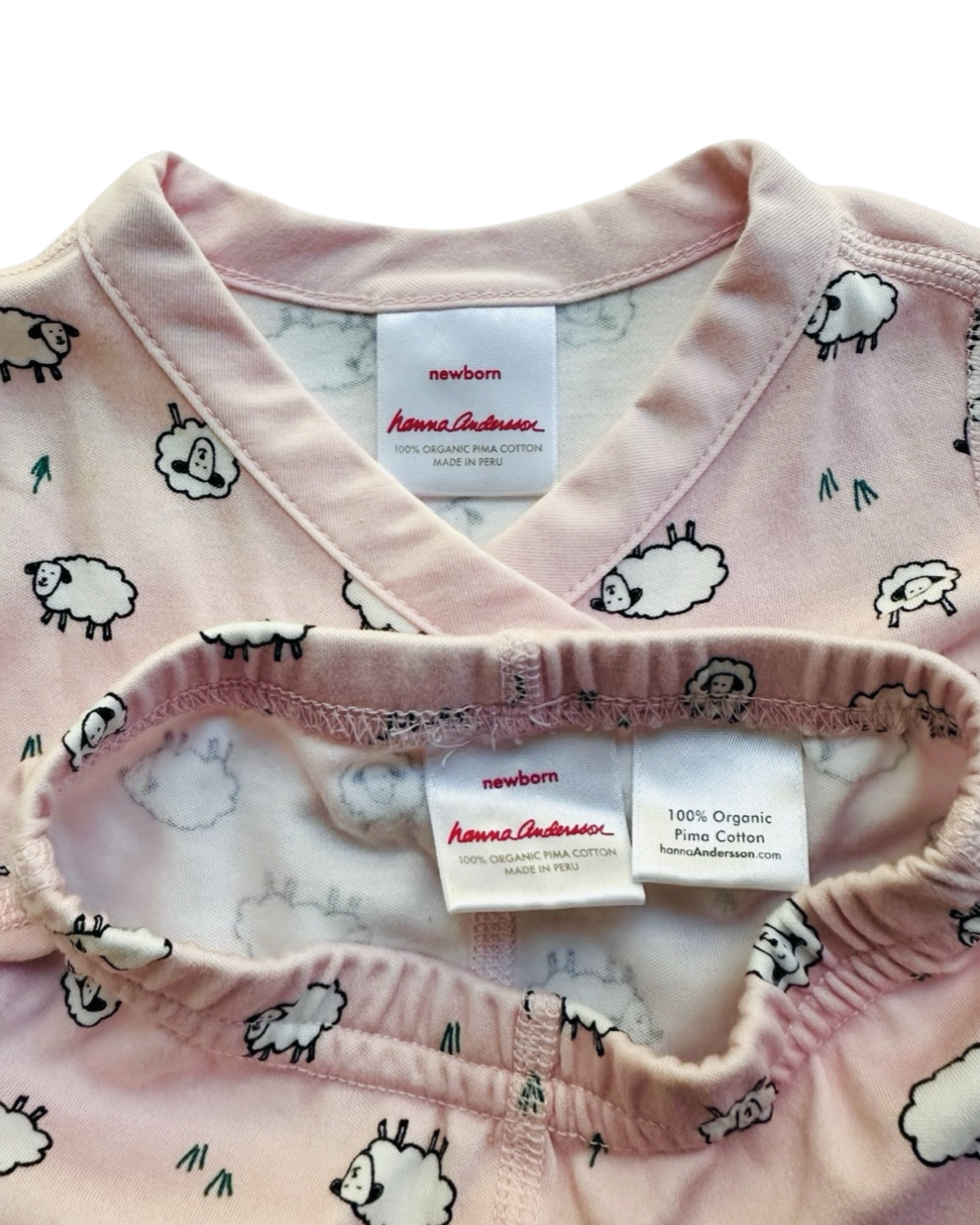 Newborn Baby Girl Hanna Andersson Pink Organic Pima Cotton Sheep Set