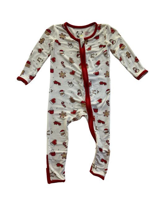 6-9M Baby Boy / Girl Bamboo Bellabu Bear Zippered Christmas PJs