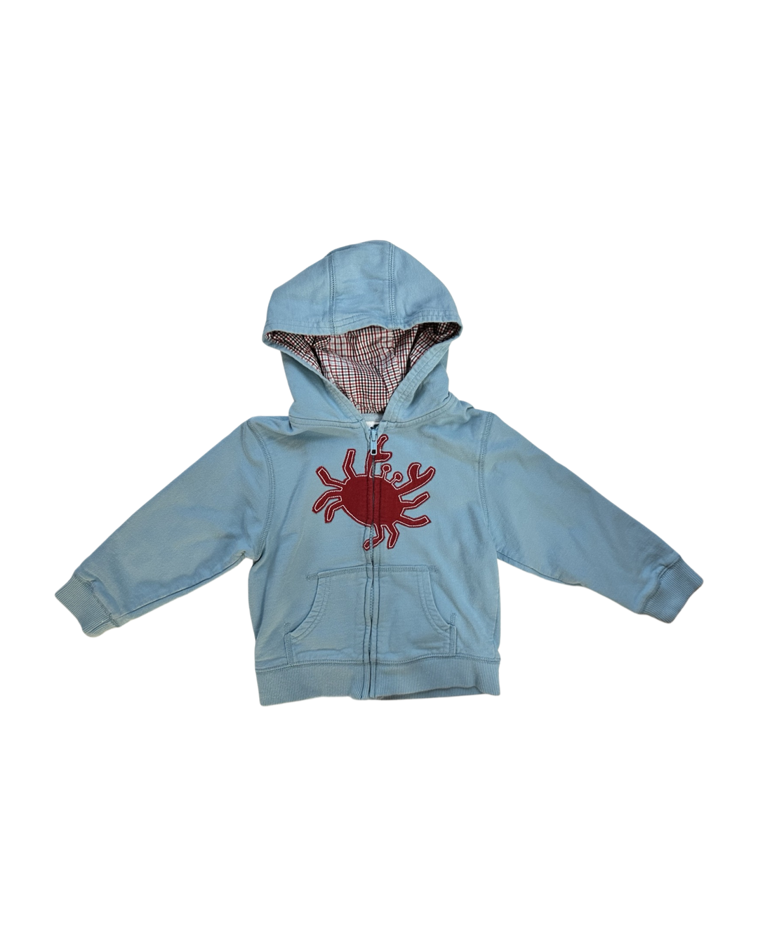 2T Toddler Boy Gymboree Blue Zip Up Crab Hoodie