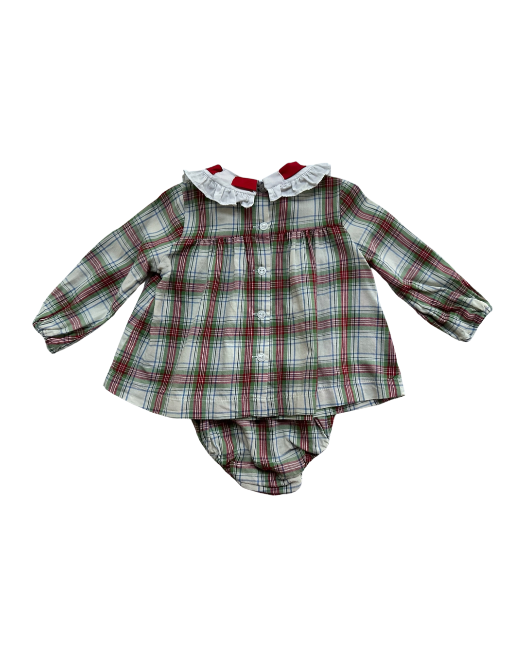 18M Baby Girl Bella Bliss Christmas Plaid Dress w/ Bloomers