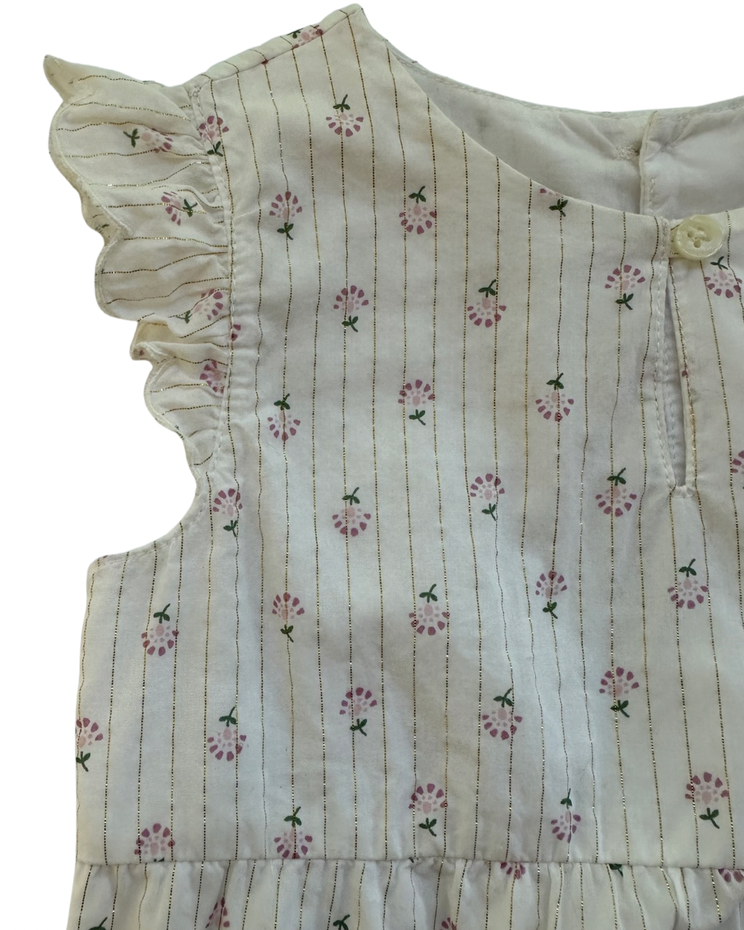 24M Baby Girl Carter's White Floral Bubble Romper