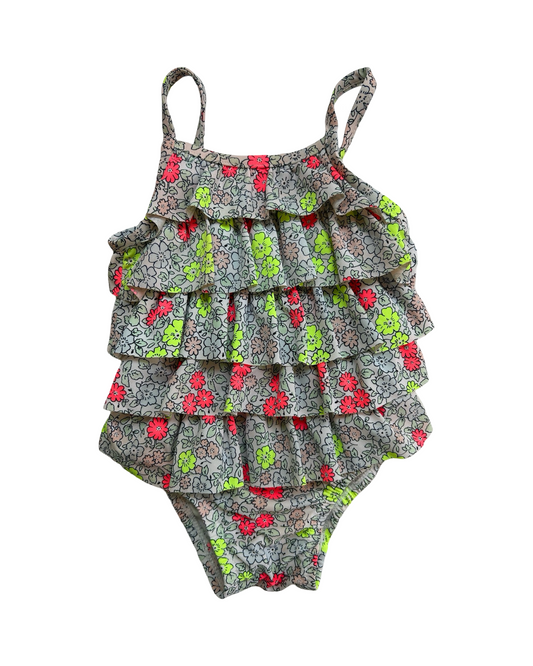 6M-12M Baby Girl Baby Gap Floral Ruffle Swim Suit