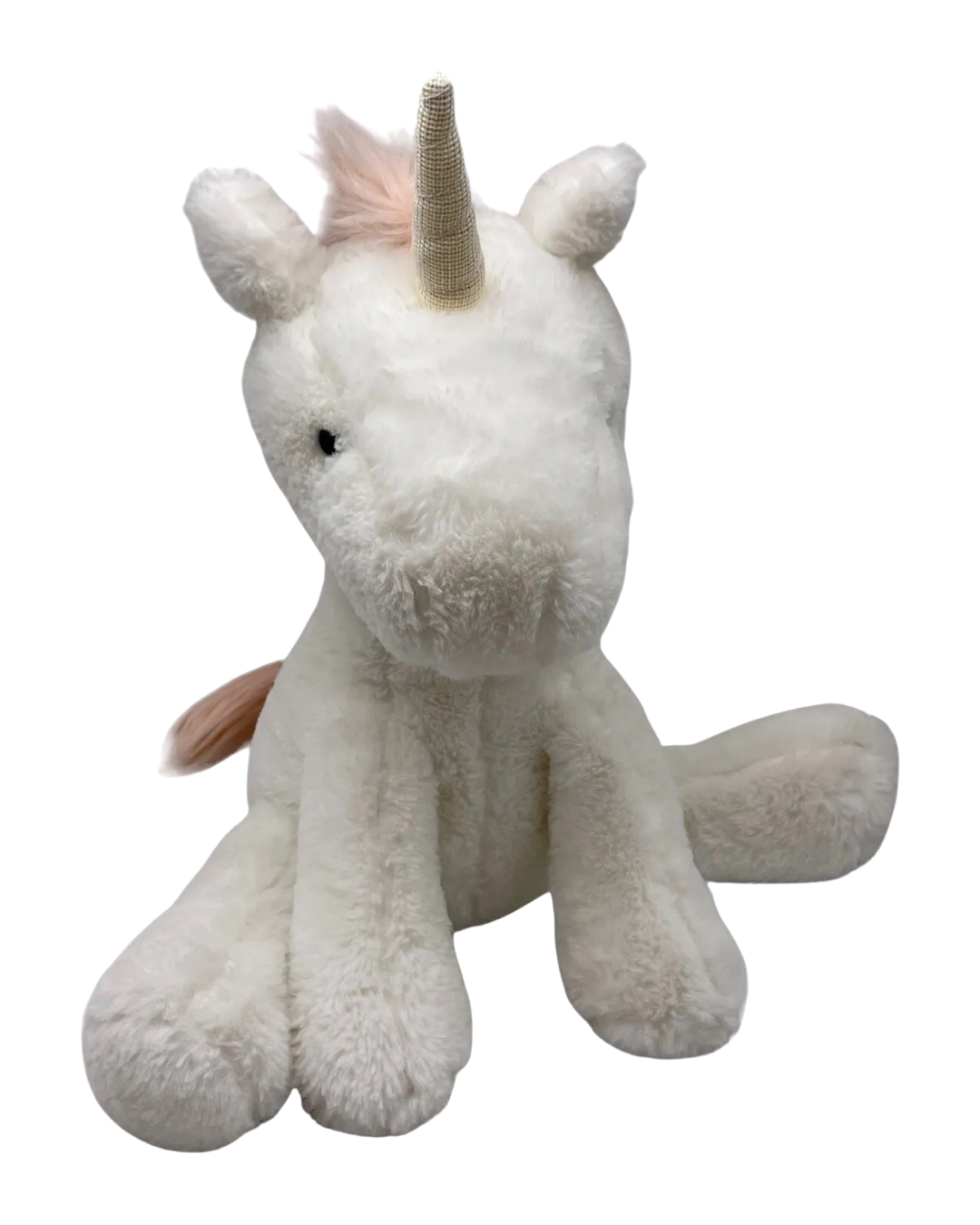 Animal Adventure Large 18" White Unicorn Plush Toy w/ Pink Mane &  Shimmery Horn