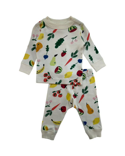 0-3M Baby Girl Hanna Andersson Long Sleeve Fruit & Veggie PJs