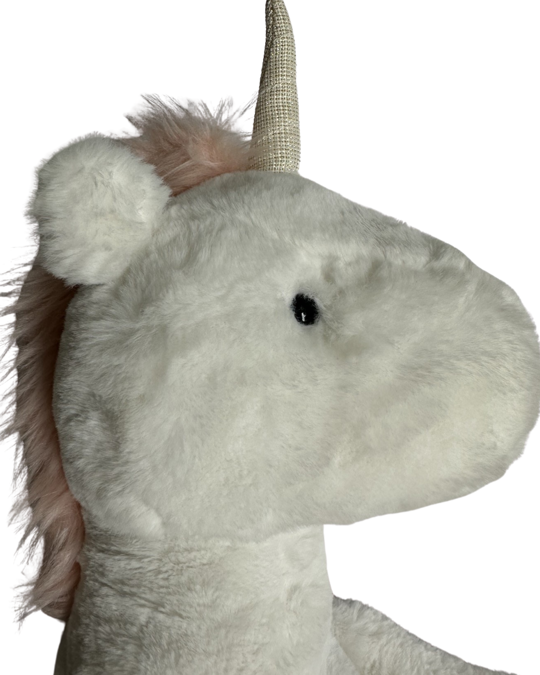 Animal Adventure Large 18" White Unicorn Plush Toy w/ Pink Mane &  Shimmery Horn