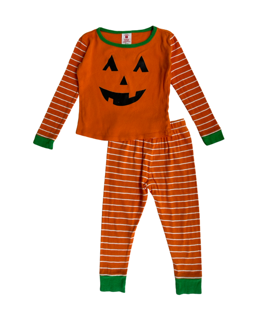 3T Toddler Boy / Girl Orange Pumpkin Jack O'Lantern PJs