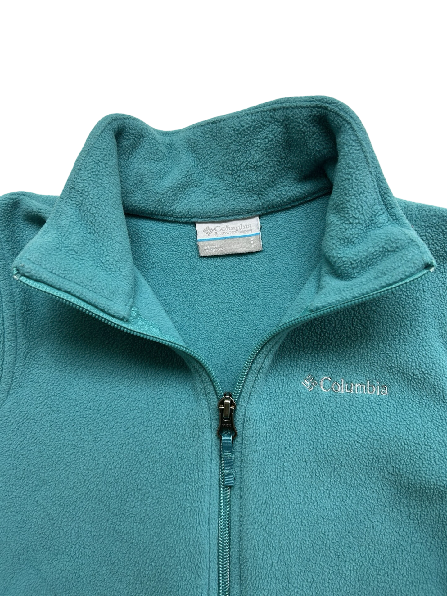 8Y Youth Girls Teal Columbia Fleece Zippered Coat Jacket