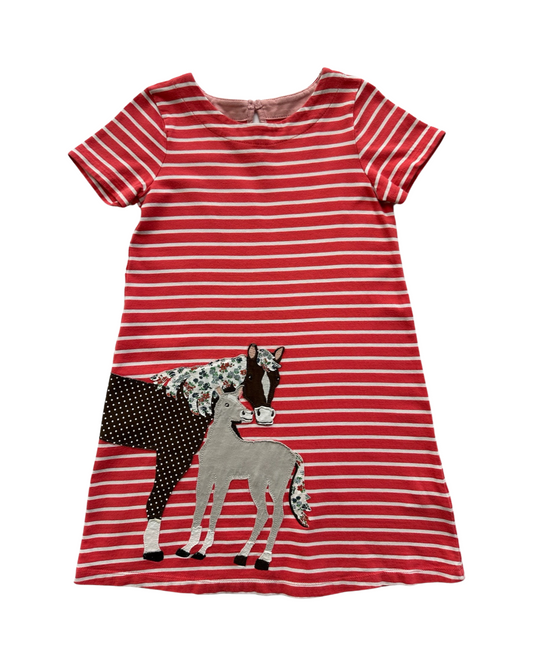 5T Toddler / 6Y Toddler Girl Mini Boden Pink Striped Horse Dress