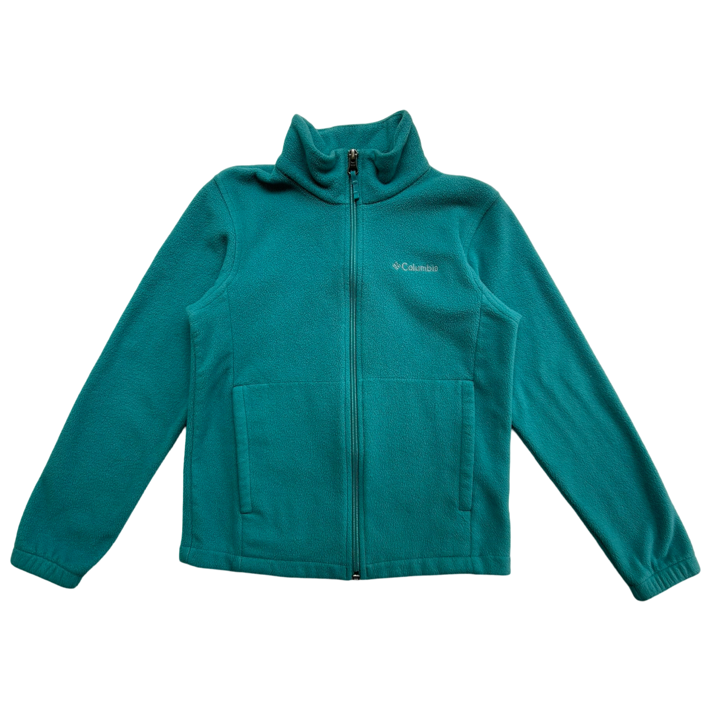 8Y Youth Girls Teal Columbia Fleece Zippered Coat Jacket