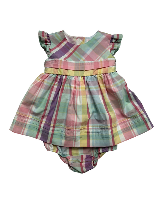 3M Baby Girl Chaps Spring Plaid Dress with Bloomers