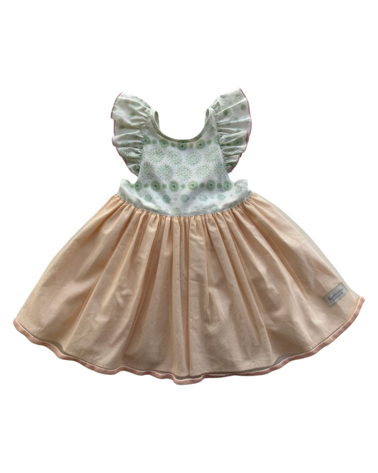 5T Toddler Girl Sweet Honey Tie Back Peach Tulle Dress